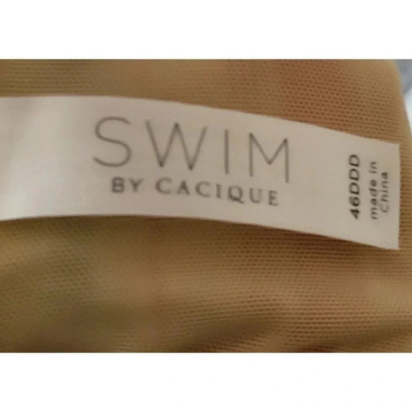 Swim By Cacique Bikini Top Bandeau Underwire Striped Multicolor size 46DDD - Picture 10 of 11